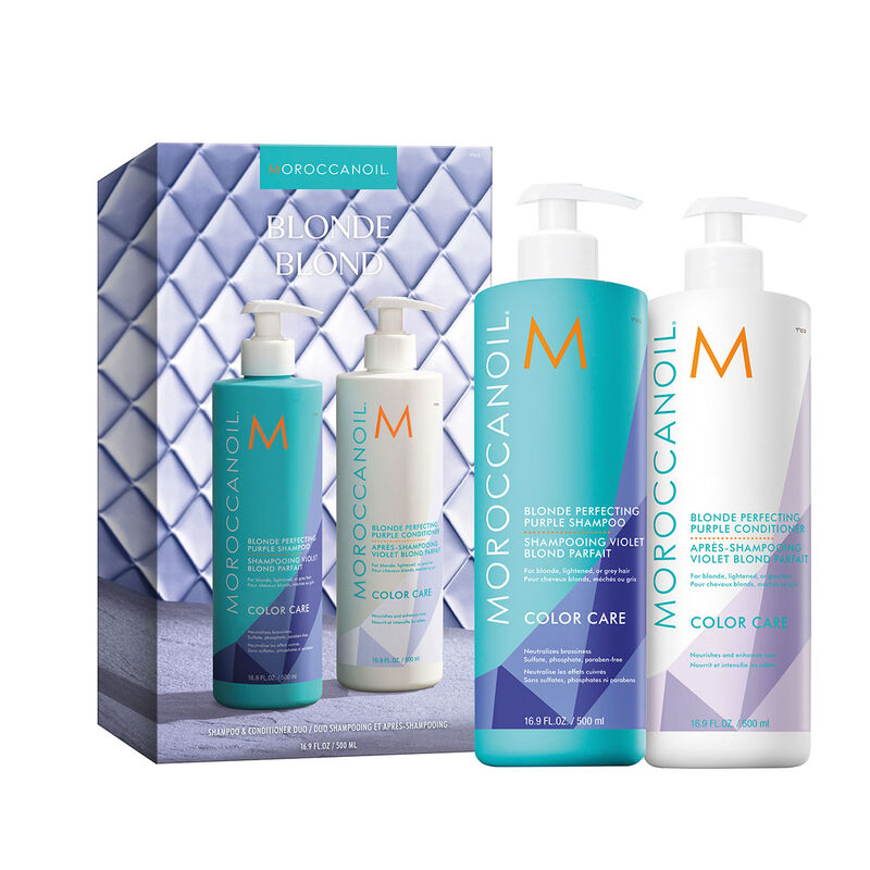 Moroccanoil Blonde Perfecting Purple Shampoo and Conditioner Duo image number 0