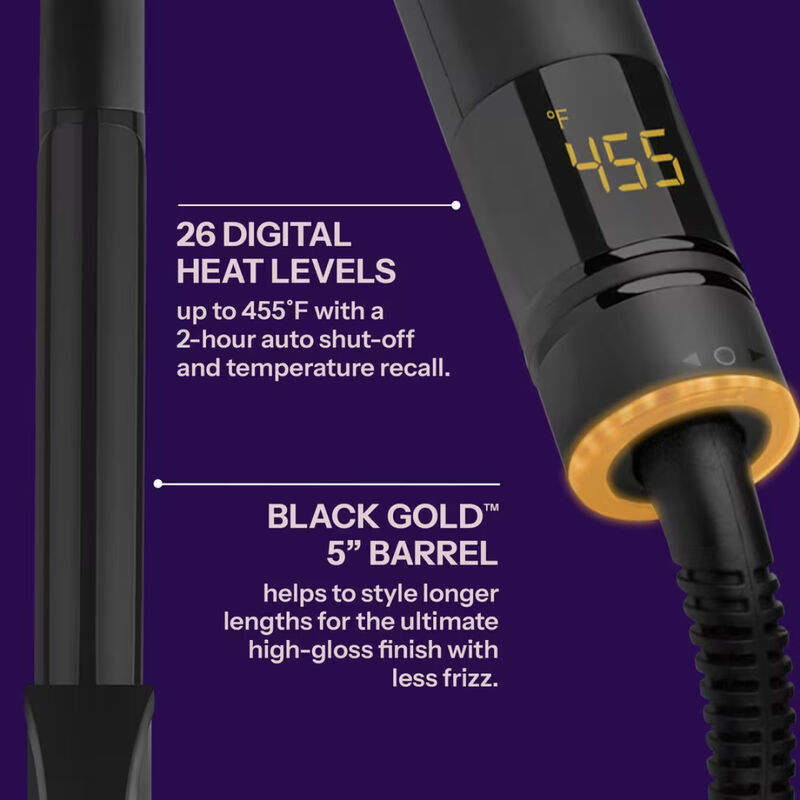 Hot Tools Black Gold 1" Digital Curling Iron image number 3