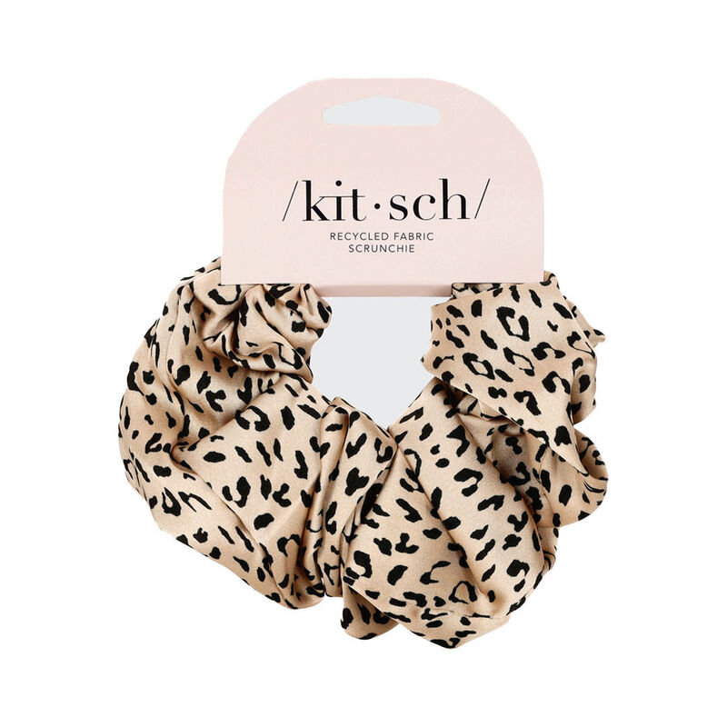 Kitsch Eco-Friendly Satin (rPET) Brunch Scrunchie - Leopard image number 0