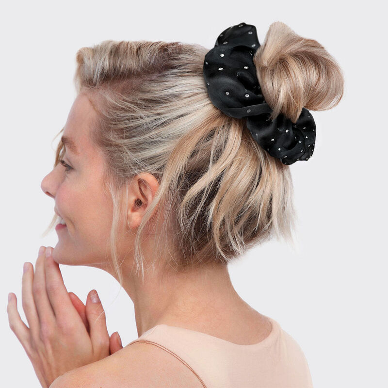 Kitsch Recycled Fabric Brunch Scrunchie - Rhinestone image number 5