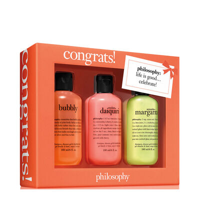 philosophy congrats shampoo, bath and shower gel 3-piece set