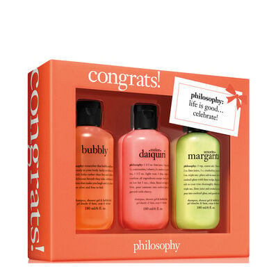 philosophy congrats shampoo, bath and shower gel 3-piece set
