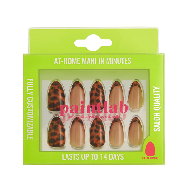 Paintlab Tortie Tips Short Almond Press On Nails image number 0