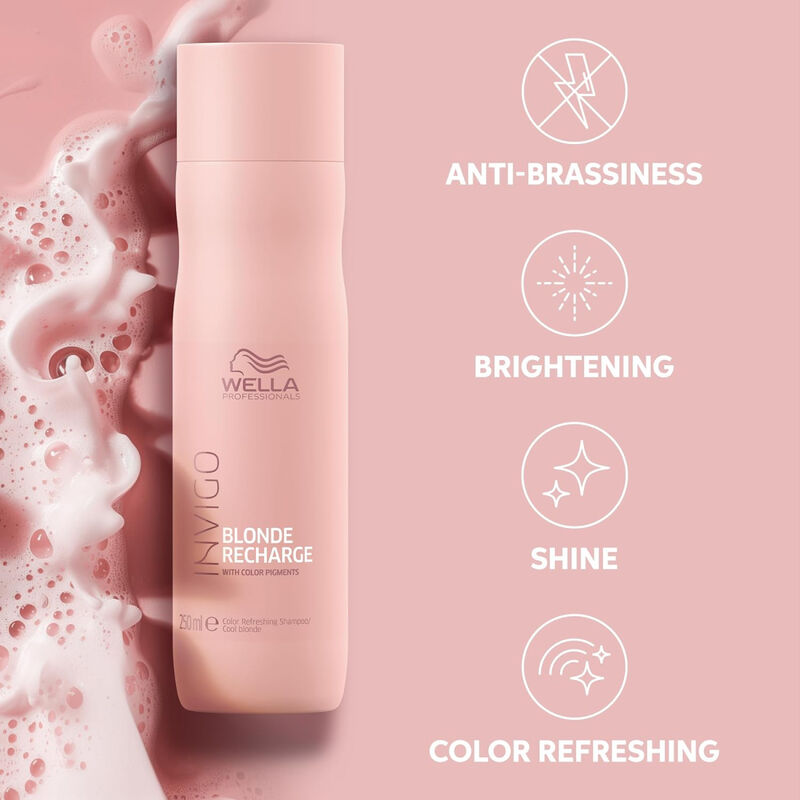 Wella Invigo Blonde Recharge Color Refreshing Shampoo for Cool Blondes image number 2