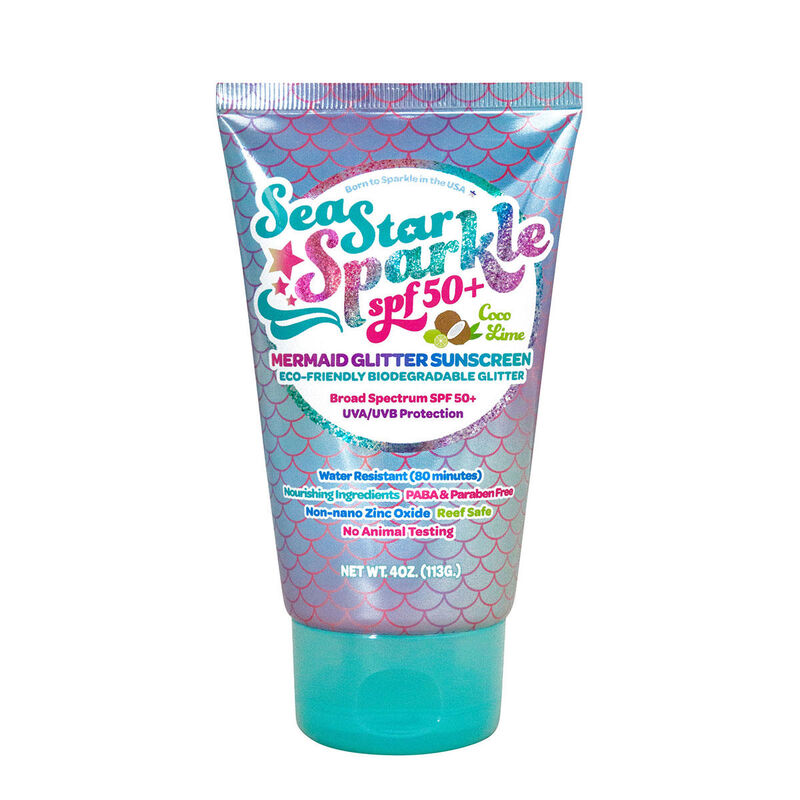 Sunshine & Glitter SeaStar Sparkle SPF50+ Mermaid Glitter Sunscreen in Coco Lime image number 0