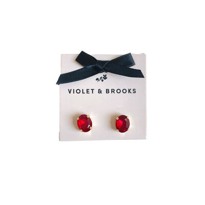 Violet & Brooks Red Stone Earrings