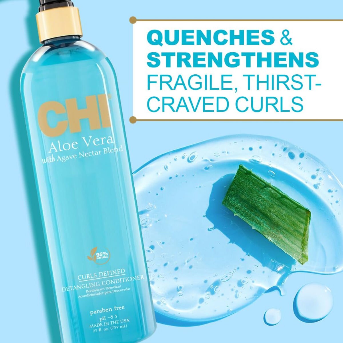 CHI Aloe Vera with Agave Nectar Curl Detangling Conditioner - Thumbnail 2