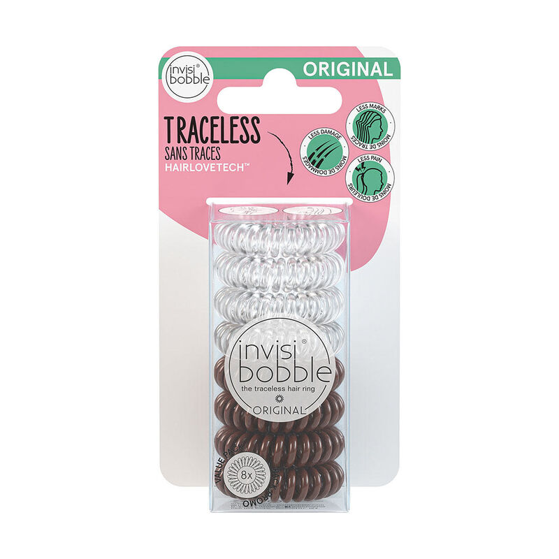 Invisibobble Original MultiPack Crystal Clear & Pretzel Brown image number 0