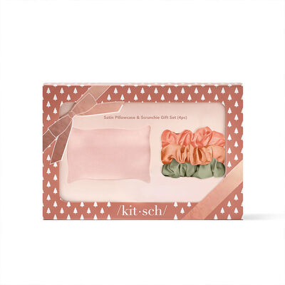 Kitsch Standard Satin Pillowcase  & Scrunchie 4pc Gift Set