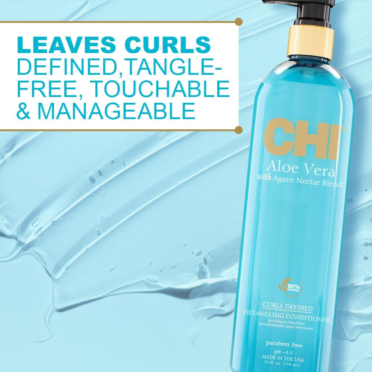 CHI Aloe Vera with Agave Nectar Curl Detangling Conditioner - Thumbnail 4
