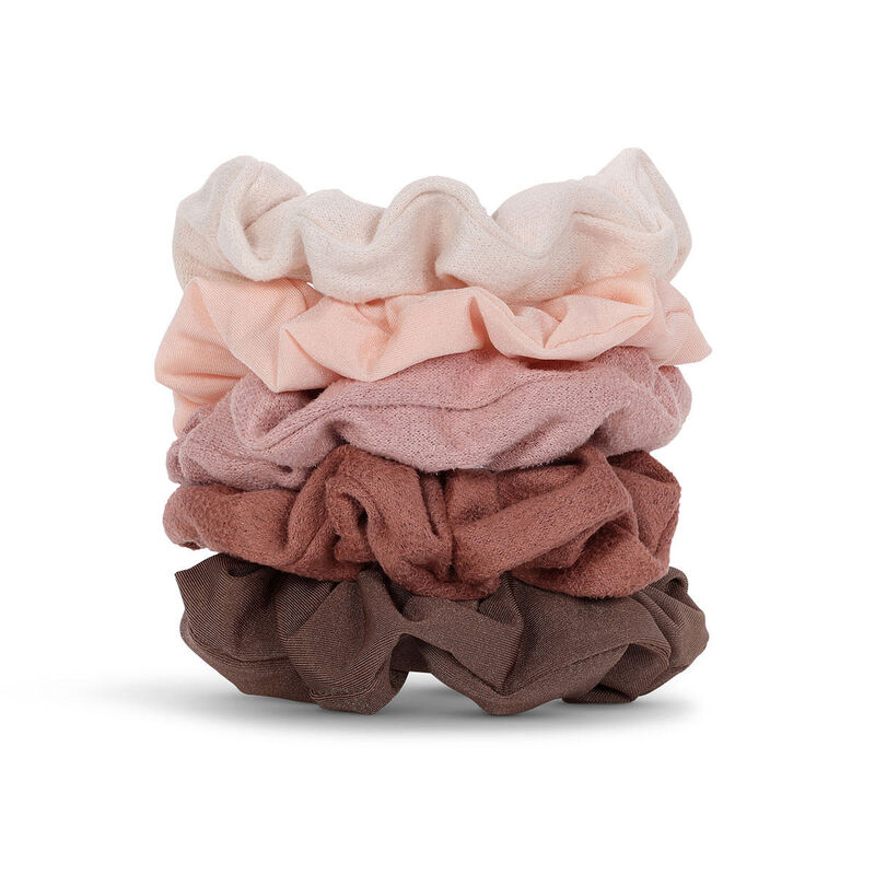Kitsch Assorted Textured Scrunchies 5pc - Terracotta image number 1