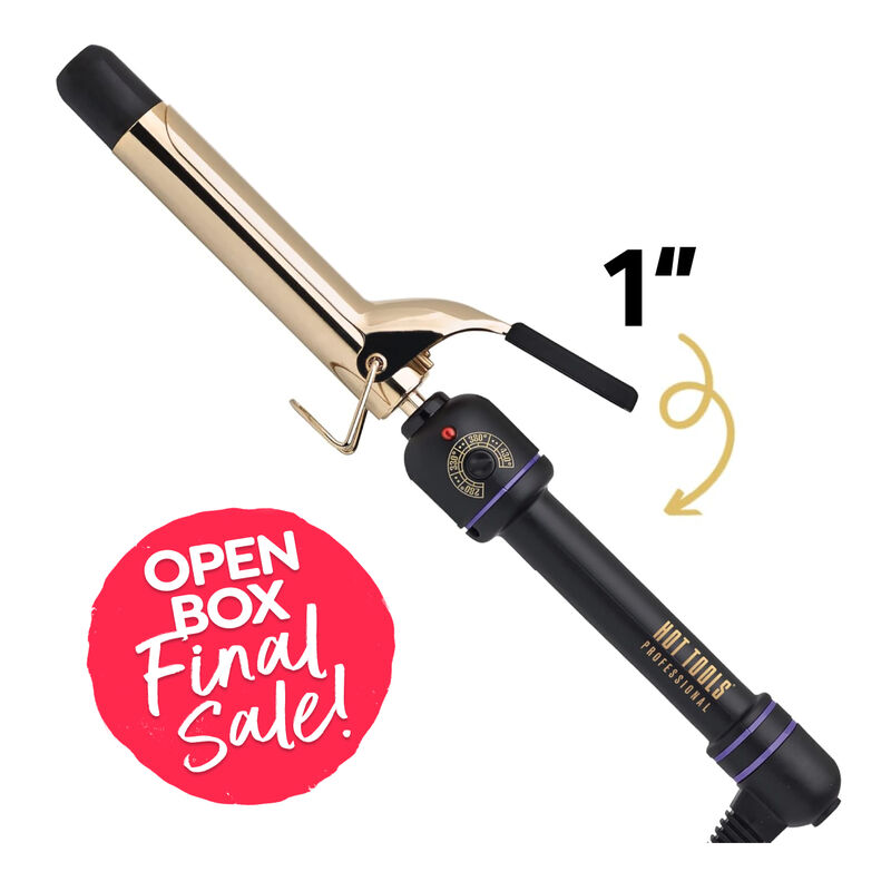 Open Box Hot Tools Gold Professional High Heat Curling Iron 1'' (Final Sale) image number 0