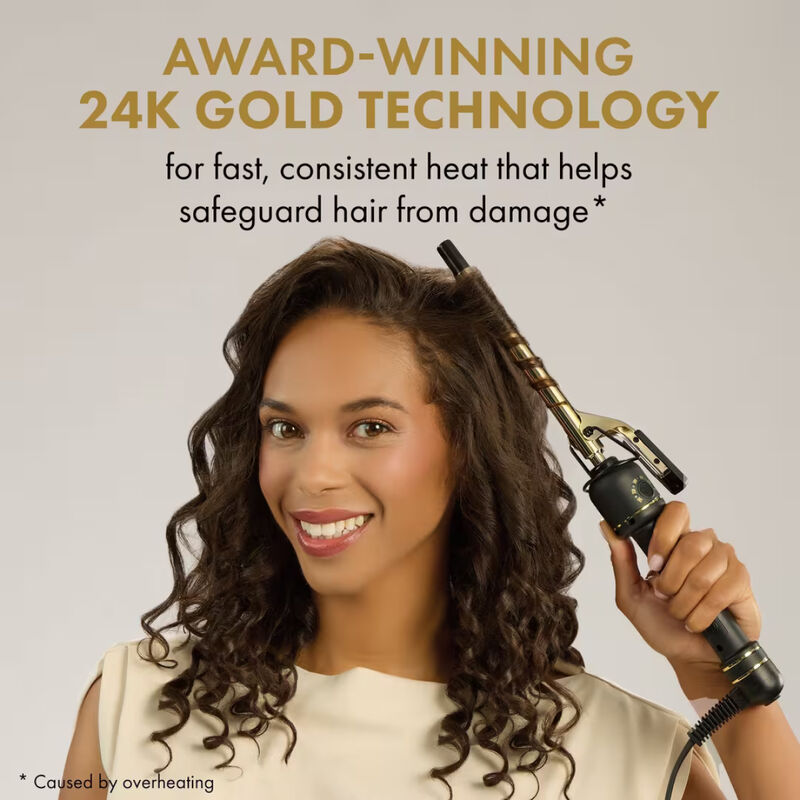 Open Box Hot Tools 1/2" 24K Gold Extended Barrel Curling Iron (Final Sale) image number 2