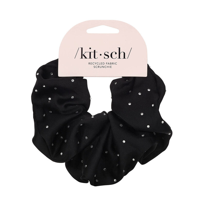 Kitsch Recycled Fabric Brunch Scrunchie - Rhinestone image number 0