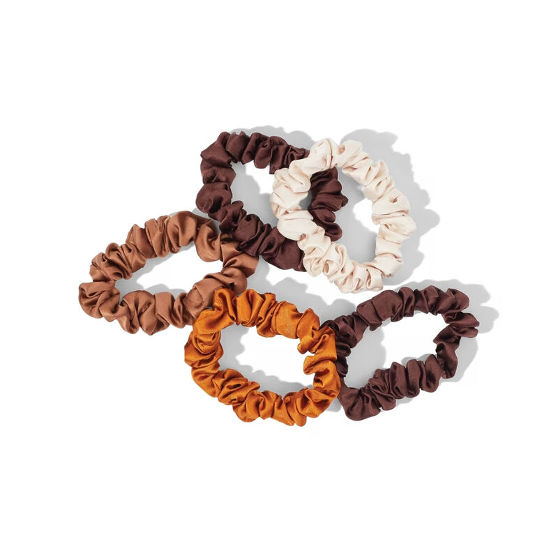 Kitsch Satin Petite Scrunchies 5pc Set - Sedona image number 2