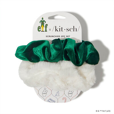 elf x Kitsch Scrunchies 2pc - White & Green