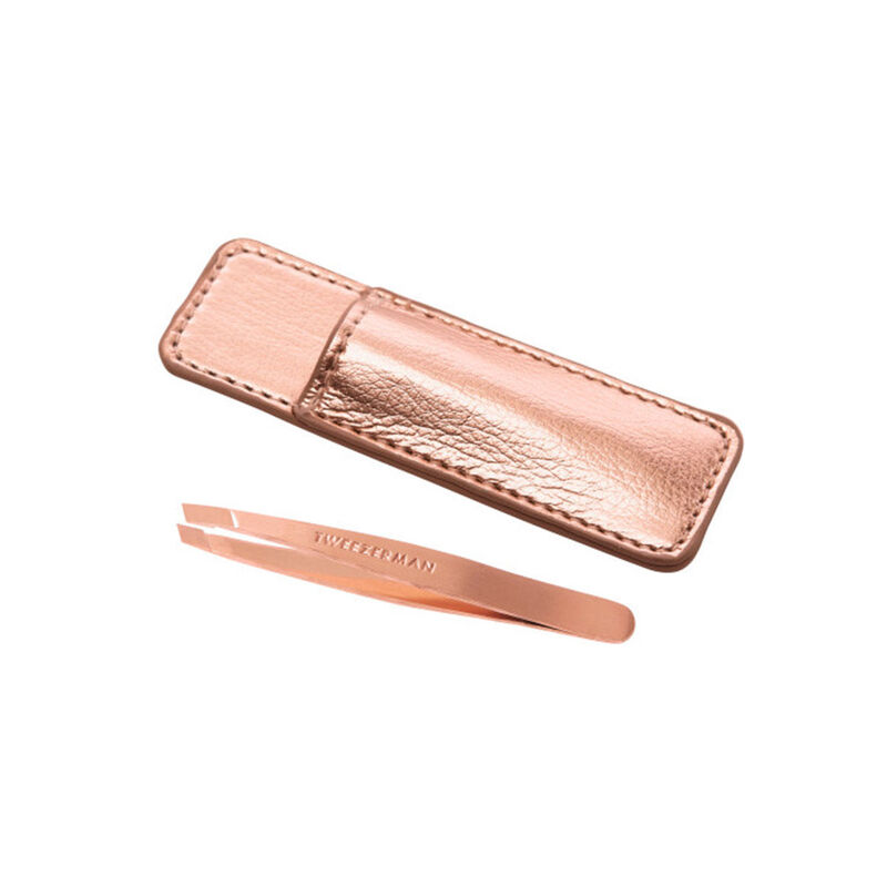 Tweezerman Rose Gold Mini Slant Tweezer & Case image number 0