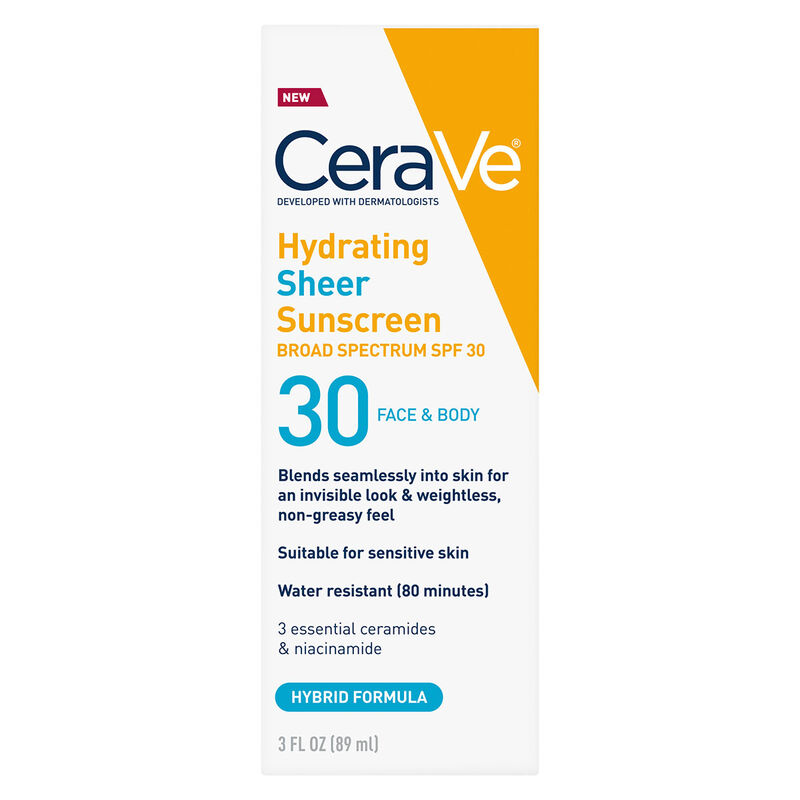 CeraVe Hydrating Sheer Sunscreen Broad Spectrum SPF 30 for Face & Body image number 0