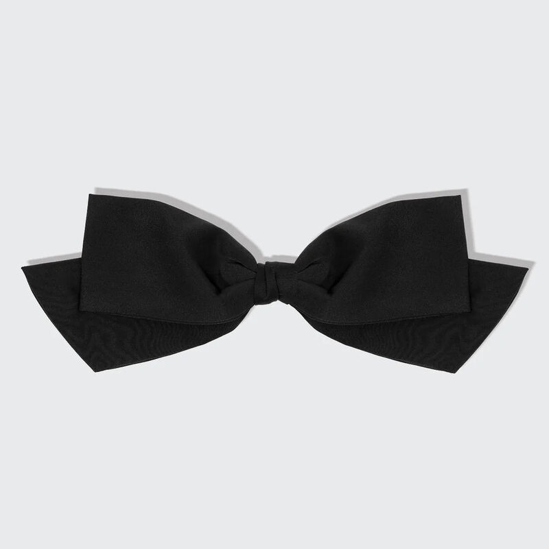 Kitsch Recycled Fabric Bow Hair Clip - Black image number 1
