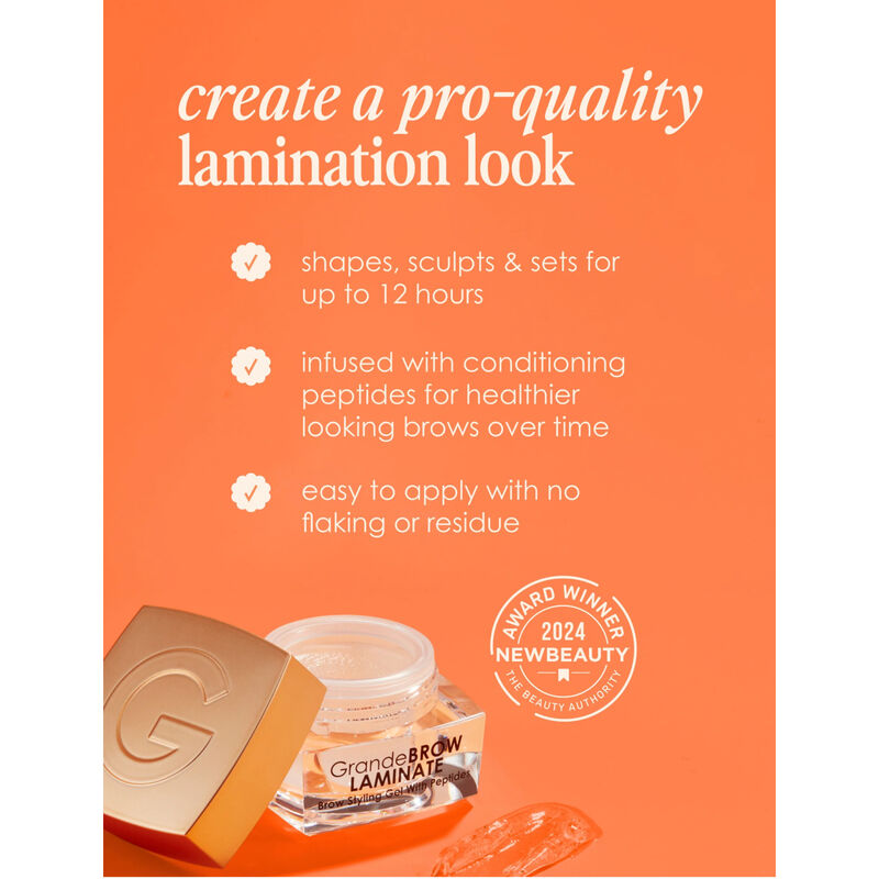 Grande Cosmetics GrandeBROW-LAMINATE Brow Styling Gel with Peptides image number 2