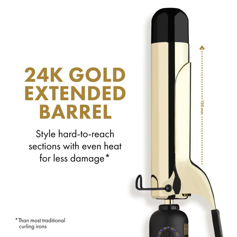 Open Box Hot Tools 1-1/2" 24K Gold Extended Barrel Curling Iron (Final Sale) image number 3