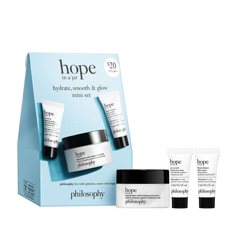 philosophy Hope in a Jar Hydrate, Smooth & Glow Mini Set image number 0