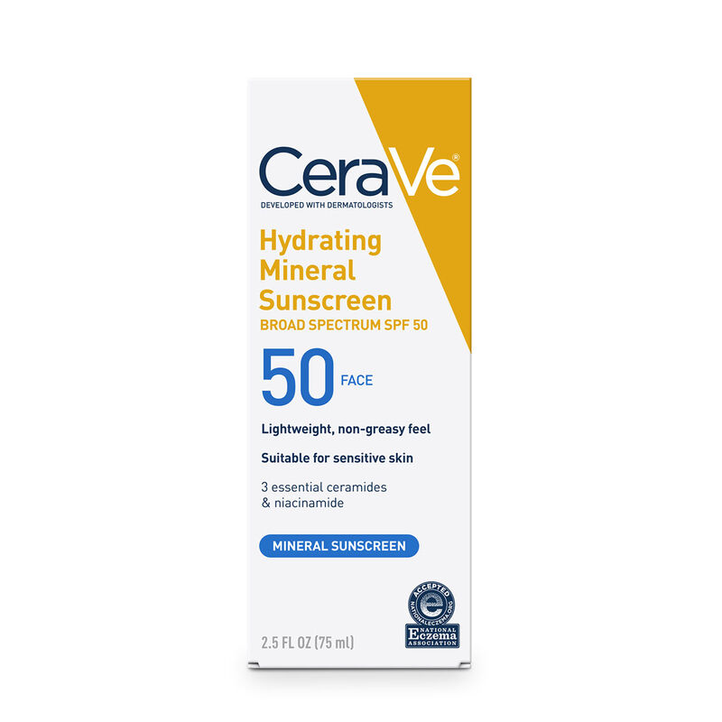 CeraVe Hydrating Mineral Sunscreen SPF 50 Face Lotion image number 0