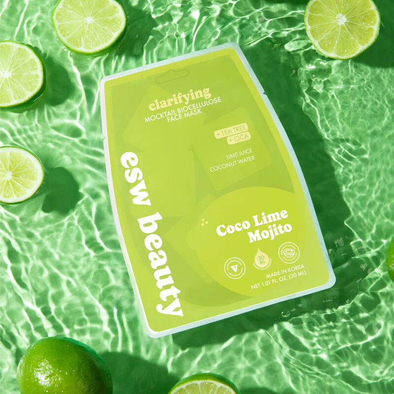 ESW Beauty Coco Lime Mojito Clarifying Mocktail Biocellulose Mask image number 4