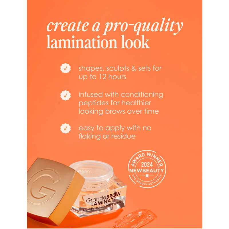 Grande Cosmetics GrandeBROW-LAMINATE Brow Styling Gel with Peptides image number 2