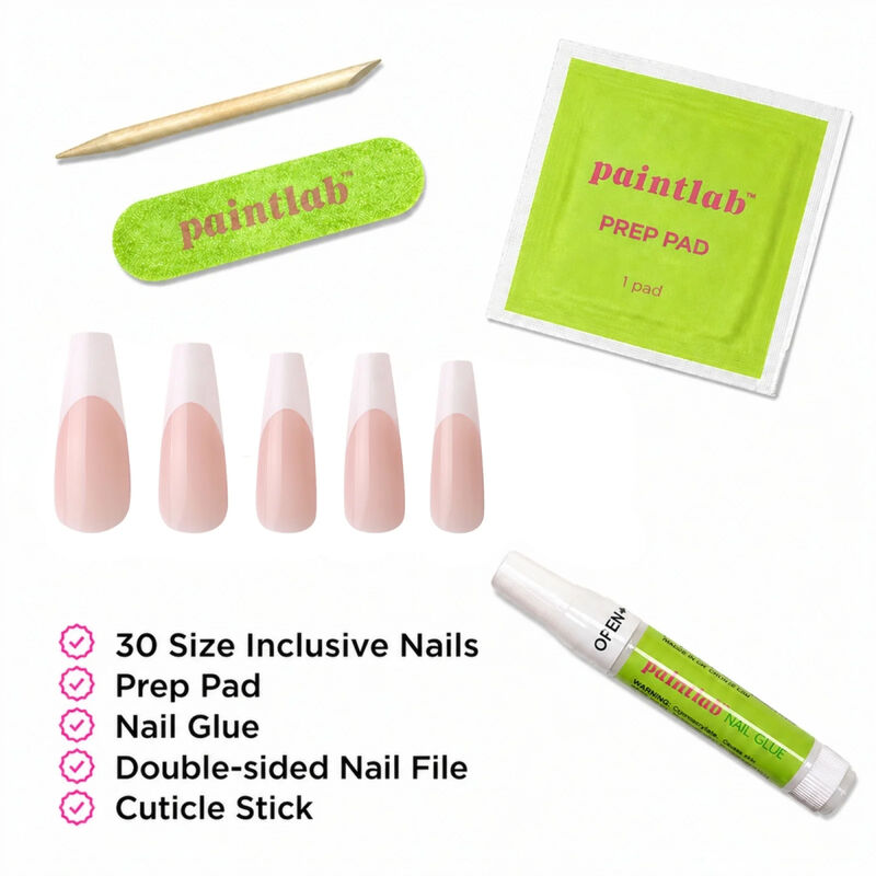 Paintab Classic French Extra Long Press On Nails image number 3