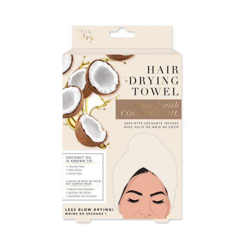 Studio Dry Hair Drying Towel Infused with Coconut Oil image number 0