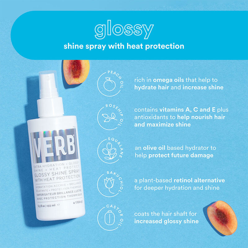 Verb Glossy Shine Spray with Heat Protection Travel Size image number 3