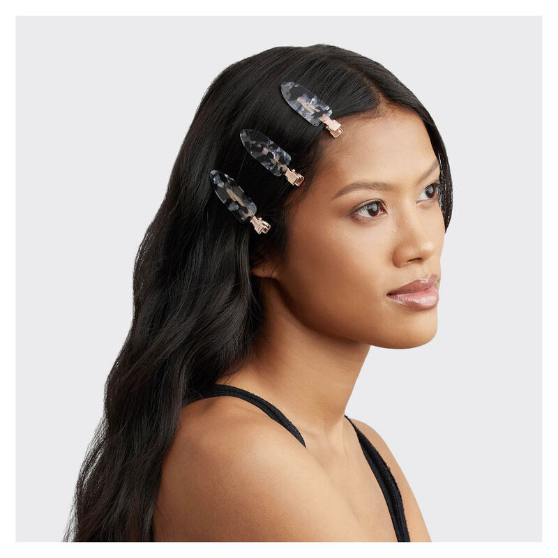 Kitsch Creaseless Clips 4 pc Set - Black Terrazzo image number 4