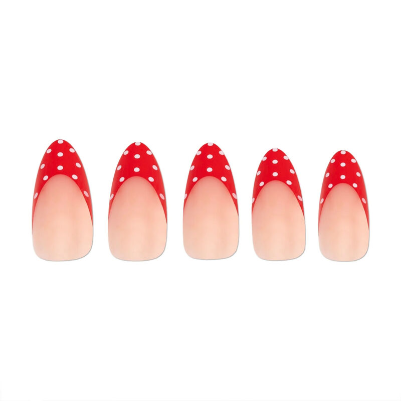 Paintlab Red Polka Dot Almond Press On Nails image number 2
