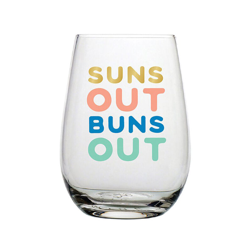 Slant Suns Out Buns Out Wine Glass image number 0