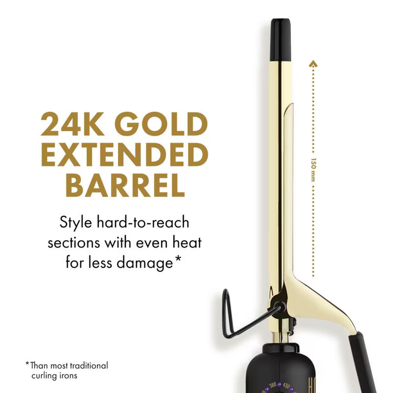 Open Box Hot Tools 1/2" 24K Gold Extended Barrel Curling Iron (Final Sale) image number 3