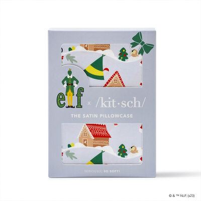 elf x Kitsch Standard Satin Pillowcase - Periwinkle Christmas