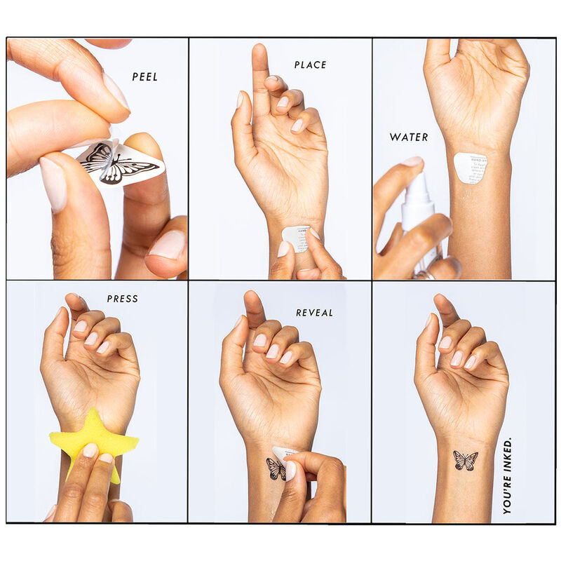 INKED by Dani Black and White Temporary Tattoos Pack image number 5