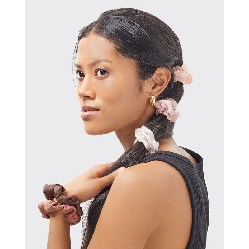 Kitsch Assorted Textured Scrunchies 5pc - Terracotta image number 3