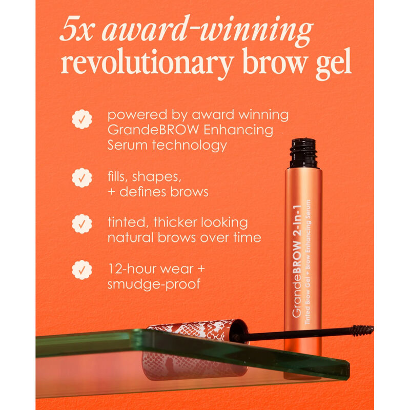Grande Cosmetics GrandeBROW 2-in-1 Tinted Brow Gel + Brow Enhancing Serum image number 3