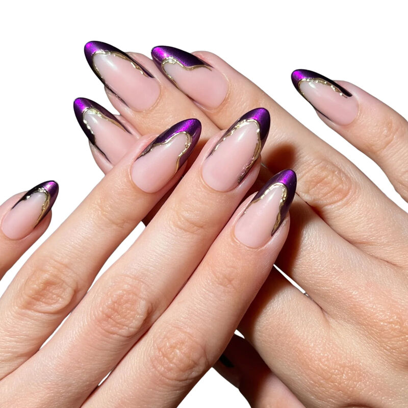 Paintlab Violet Veil Almond Press On Nails image number 1