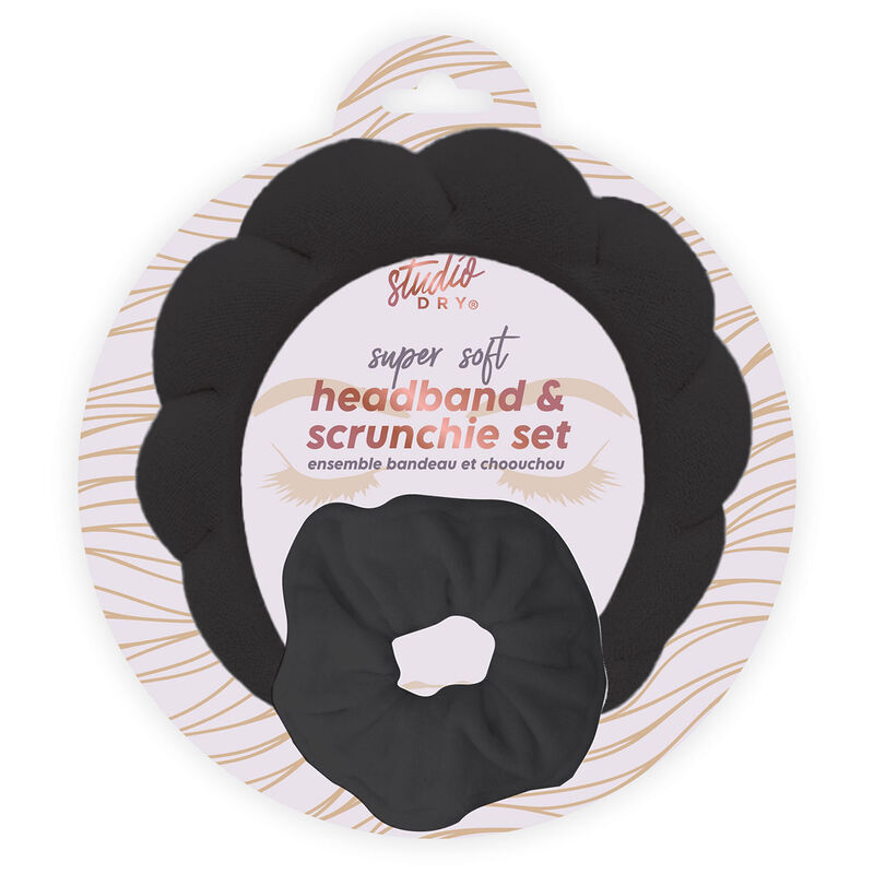 Studio Dry Headband & Scrunchie Set - Black image number 1