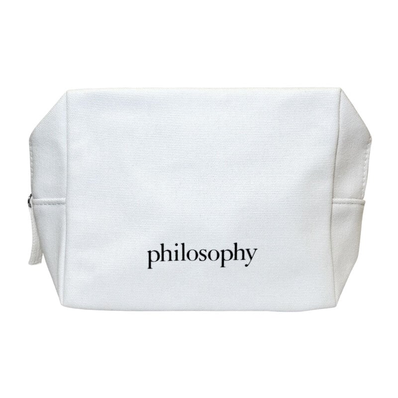 Philosophy White Canvas Cosmetic Bag image number 0