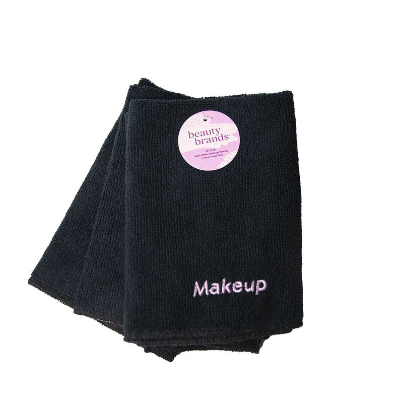 Beauty Brands Microfiber Makeup Towels 3-Pack Set image number 0