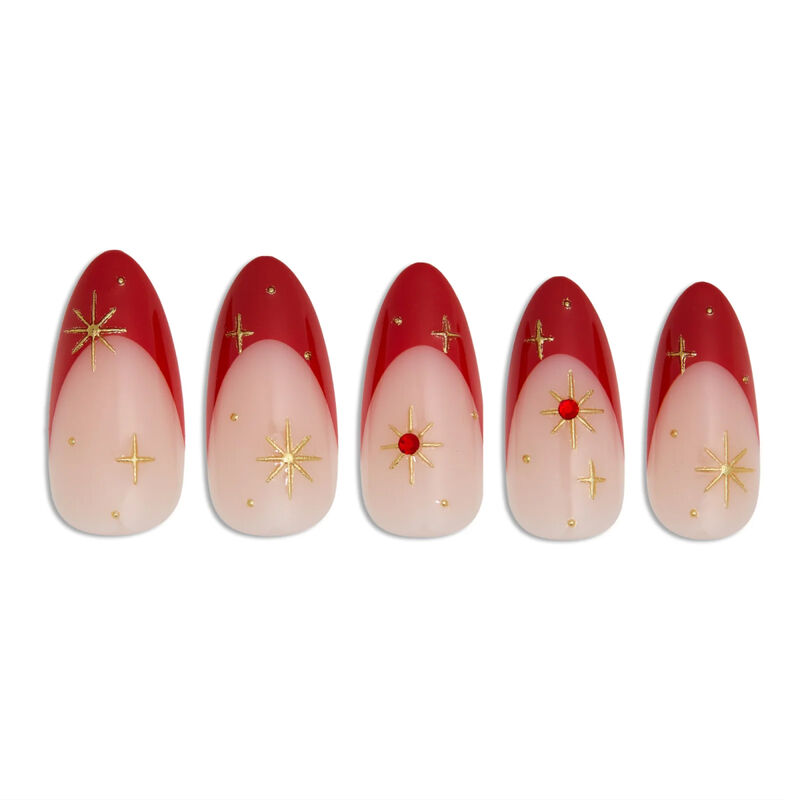 Paintlab Red Celestial Almond Press On Nails image number 2