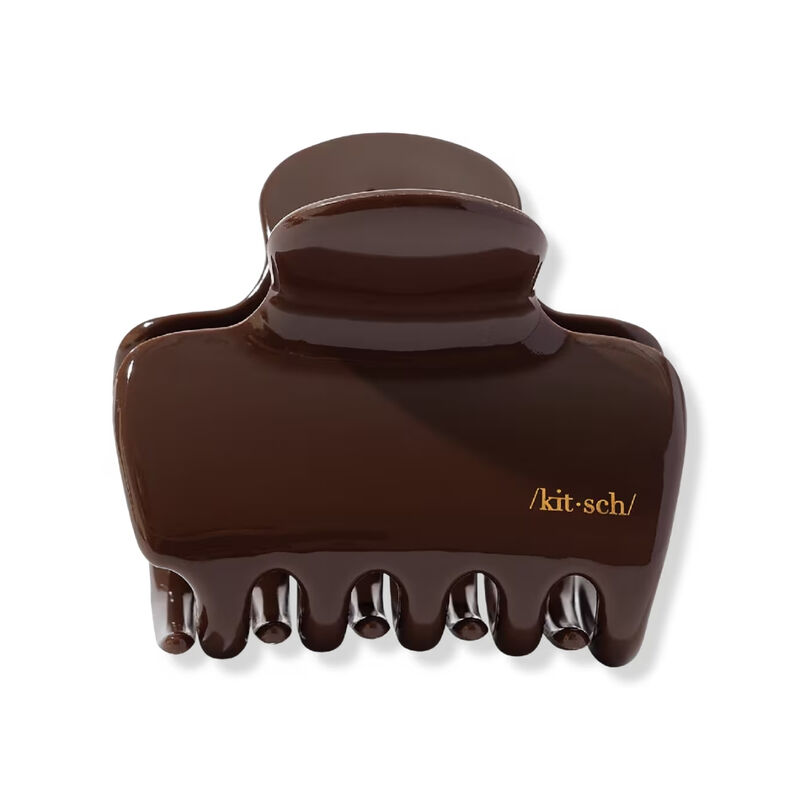 Kitsch Recycled Plastic Large Puffy Claw Clip - Chocolate image number 0