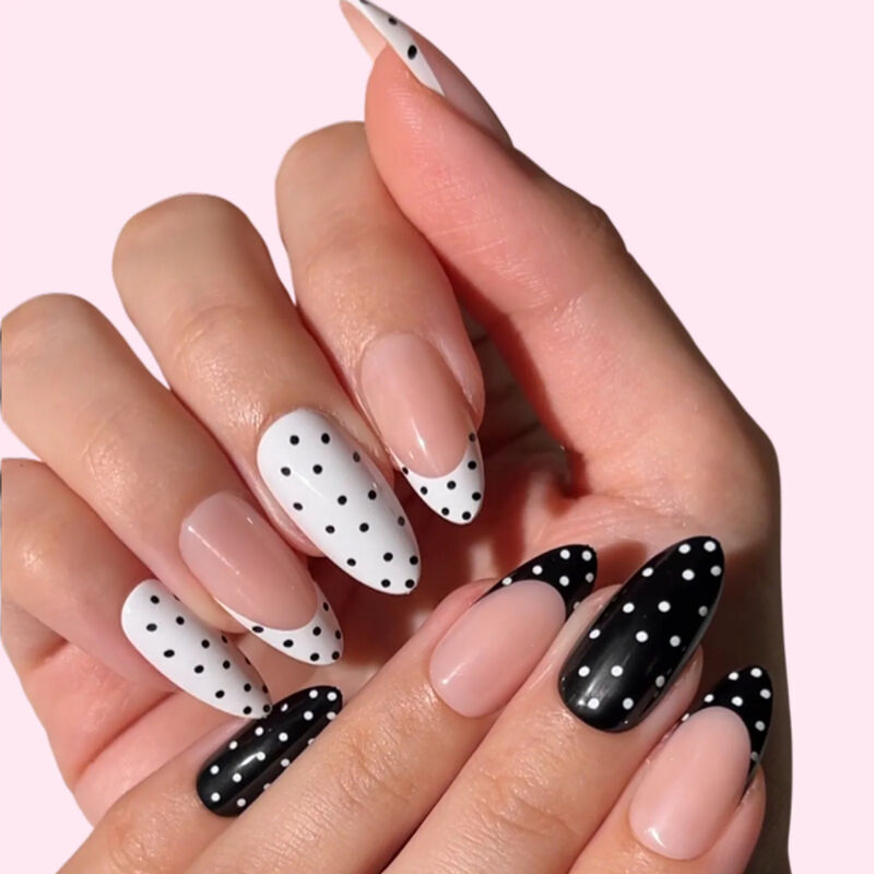 Paintlab Polka Dot Couture Almond Press On Nails image number 1