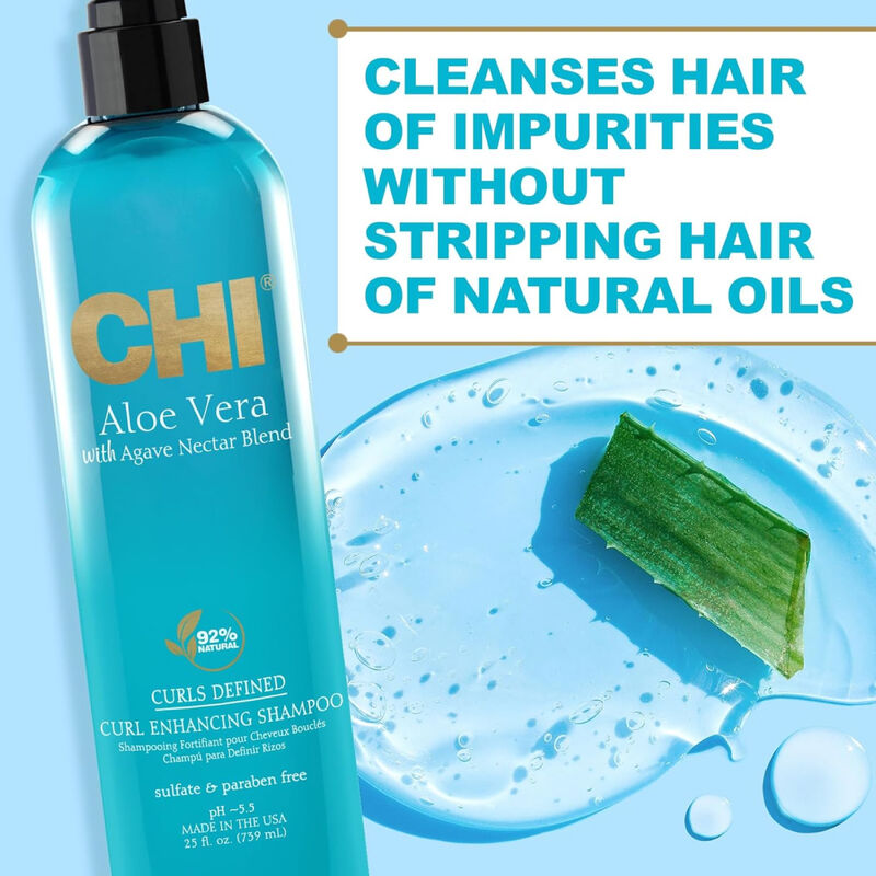CHI Aloe Vera with Agave Nectar Curl Enhancing Shampoo image number 2