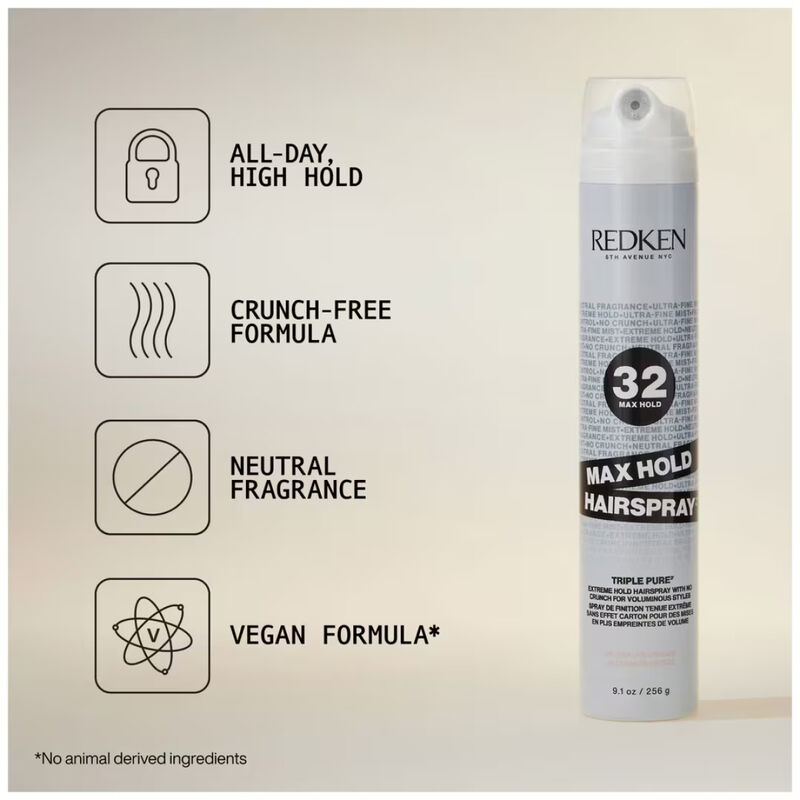 Redken Triple Pure 32 Neutral Fragrance Max Hold Hairspray image number 2