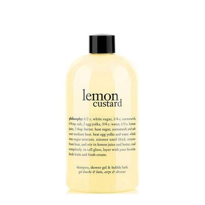 philosophy lemon custard shampoo, shower gel and bubble bath